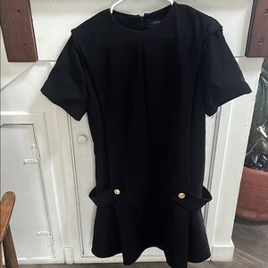 Louis Vuitton Black Mini Dress with Gold Accents